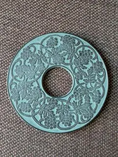 【美品】南部鉄器 岩鋳 IWACHU 鍋敷き 釜敷 葡萄柄 ブドウ模様のサムネイル