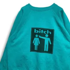 BPDG ネタ スウェット 古着 水色 ビッチ ピストル ファニー イラスト