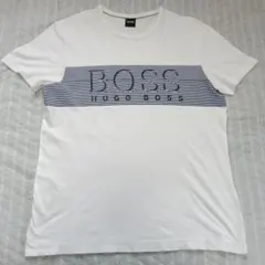 HUGO BOSS Tシャツ ホワイト ヒューゴボス デカロゴ　Sのサムネイル