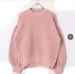 KBF ボリュームスリーブ ピンクニット