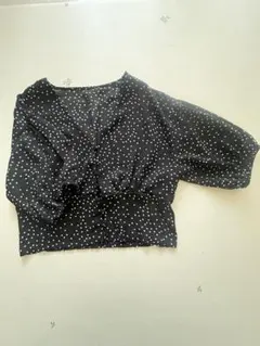 ドット柄バルーンスリーブブラウス Mサイズ