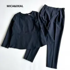 ☆美品☆MICA＆DEAL バックプリーツセットアップ　 ネイビー　38