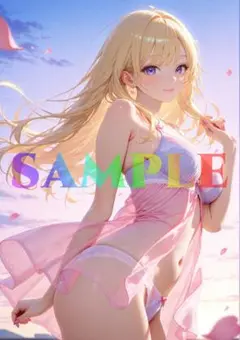 277 美少女 美女 AI ポスター かわいい イラスト A4