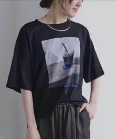 コーヒーフォトプリントTシャツ ピュアルセシン　pualcecinのサムネイル