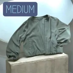 VIS Mサイズ ノーカラージャケット カーキ