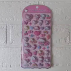 ハローキティ　コットンパフィーシール　レオパード　やさしい質感のシール　正規品