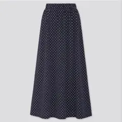 T604 ユニクロ　Joy of Printクレープジャージースカート　Ｍ　水玉