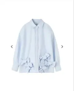 THETOE Kordela Twist Shirt リボン シャツ ブルー - メルカリ