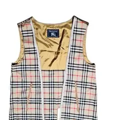 バーバリー ウール100％ ノバチェック柄 コート用ライナー ロングベスト
