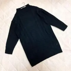 コントレイル ＊ タートルネック ニットワンピース (M) ブラック 長袖