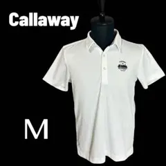 美品✨【Callaway tokyo】ゴルフウェア ロゴ刺繍　ドライ素材　白　M