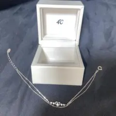 4℃ シルバー ハートモチーフ ブレスレット箱付きプレゼントレディースお祝い