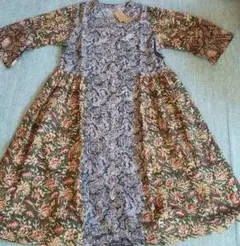 花柄ロングシャツワンピース　タグなし