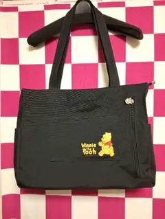 【レトロ】ディズニー くまのプーさん トートバッグ ブラック