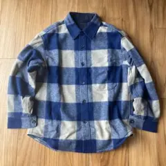 UNIQLO ネイビーグレー チェックシャツ