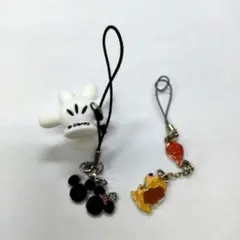 ディズニー　ミッキー　ミニー　キーホルダーセット　ストラップ2セット