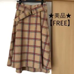 ☆美品☆ earth music&ecology ビッグチェック フレアスカート