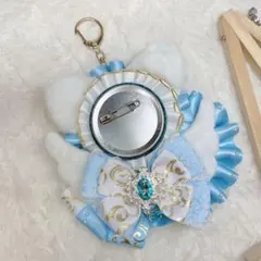 痛ロゼット 水色 白