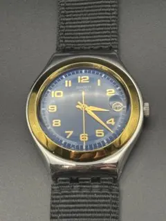Swatch スウォッチ 腕時計 クォーツ ネイビー×ゴールド 稼働品72