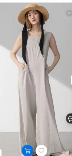 新品 23区　リネンレーヨンストレッチ スクエアネック オールインワンのサムネイル
