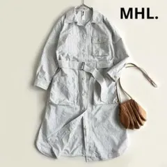人気♡MHL.マーガレットハウエル シャツワンピース ストライプ ベルト付
