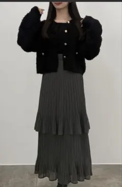 CENEA グレー プリーツスカート セットアップ