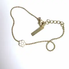 マリークワントMARYQUANTラメエポビジューデイジー　ブレスレット　ゴールド