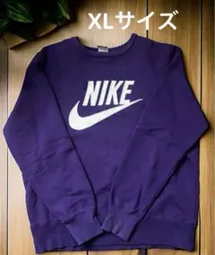 古着 OLD NIKE 刺繍ロゴトレーナー　スウッシュロゴ　00s パープル　紫