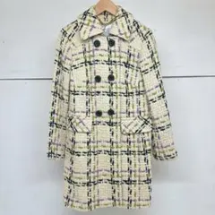 Milly ミリー ツイード素材チェック柄 ダブルブレストコート