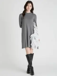 celford ラッフルデザインドッキングニットワンピ36