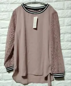 Ranan リブ使い袖レースチュニックM