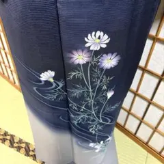 正絹　夏の絽付け下げ《流れ　花》
