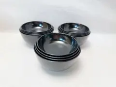 未使用 懐石道具 黒塗 四つ椀 小丸椀 3客揃