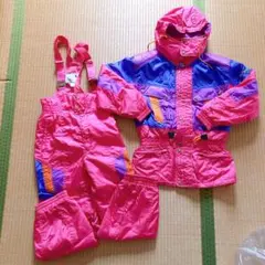 値下げ❤美品★スキーウェア　150 レトロ　セットアップ