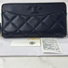 新品同様‼️ 現行　トリーバーチ　財布　長財布　キルティング　ラウンドファスナー