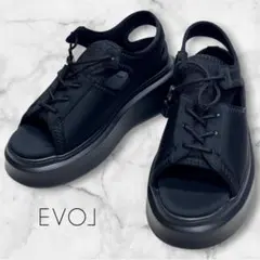 EVOL スポーツサンダル 厚底 ブラックのサムネイル