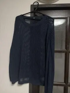 UNIQLO 3Dメッシュクルーネックセーター ネイビー