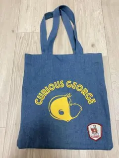 CURIOUS GEORGE トートバッグ デニムブルー　おさるのジョージ