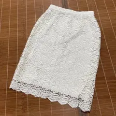 美品 ユニクロ UNIQLO レーススカート サイズS タイト ホワイト