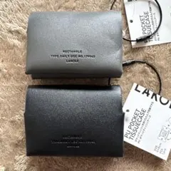 ♥新品♥ LAKOLE PUポケットティッシュケース ブラック チャコールのサムネイル