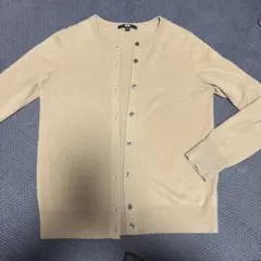 ユニクロ　ベージュ カシミヤ100%カーディガン