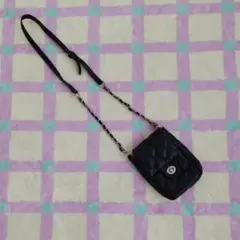 ブラック キルティング ショルダーバッグ