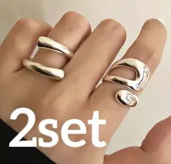 【即日発送】2点セット シルバー リング おしゃれ ヴィンテージ 指輪 2個