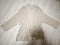 Ray BEAMS ベージュ ニットカーディガン