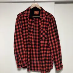Flannel 赤黒チェックネルシャツ Lサイズ