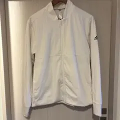 adidas ホワイト ジップアップジャケット