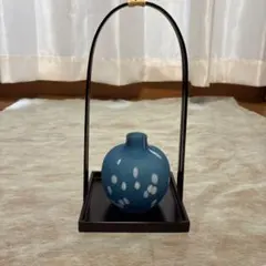 たち吉　青色丸型ガラス花瓶