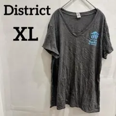 値下げ歓迎 District Vネック 半袖 Tシャツ 【XL】ダークグレー