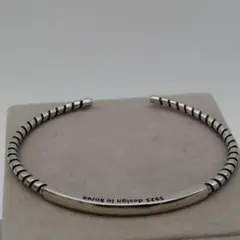 ★新品★ シンプル ロープ シルバー 925 バングル ブレスレット S925