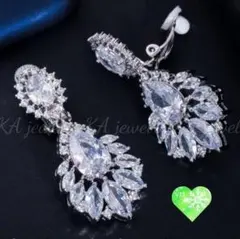 キュービックジルコニアイヤリング☆高品質ブライダルアクセサリーウェディング大ぶり